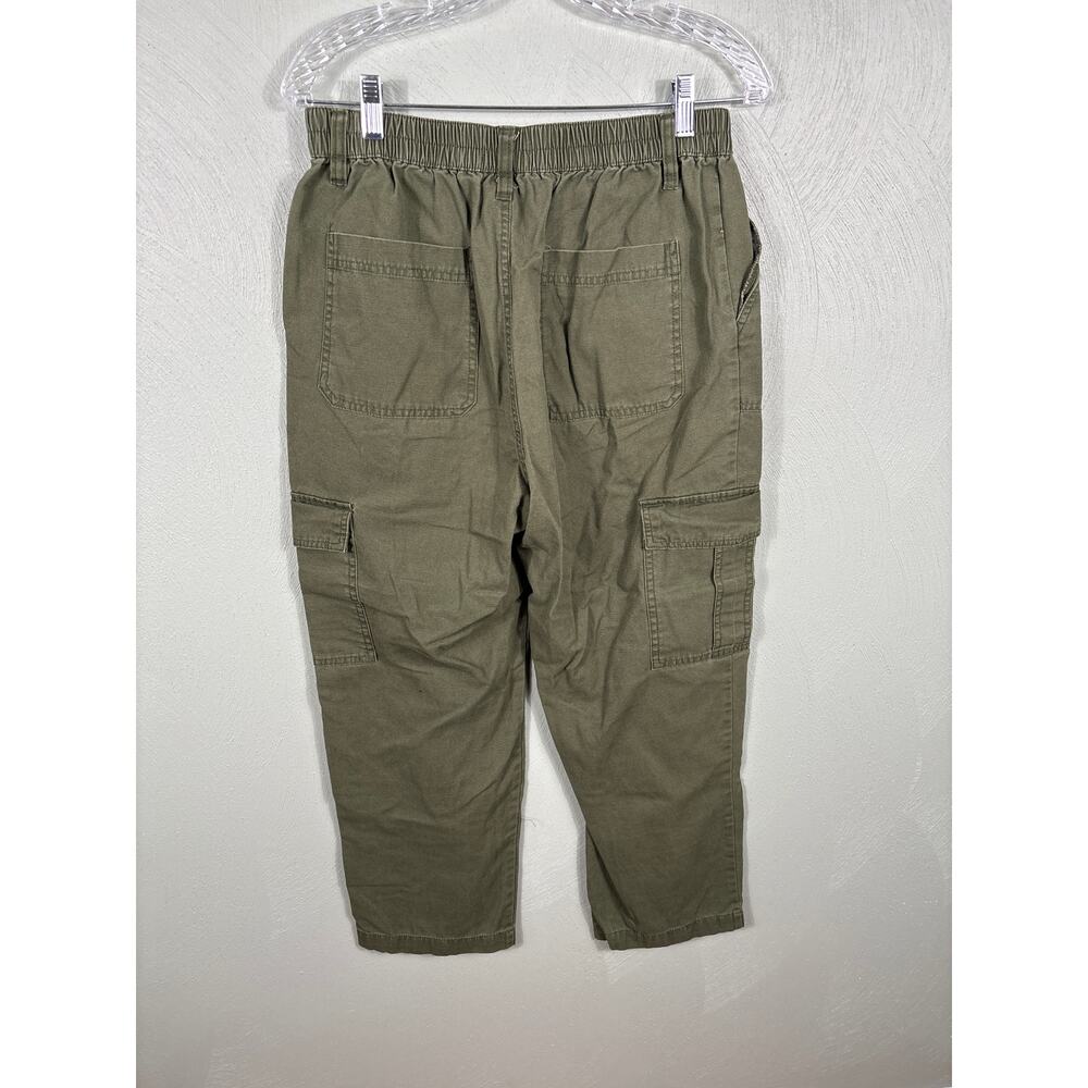 Aeropostale Army Green Cargo Pants Women's Large Elastic Waist‎ Straight Leg - Picture 2 of 11